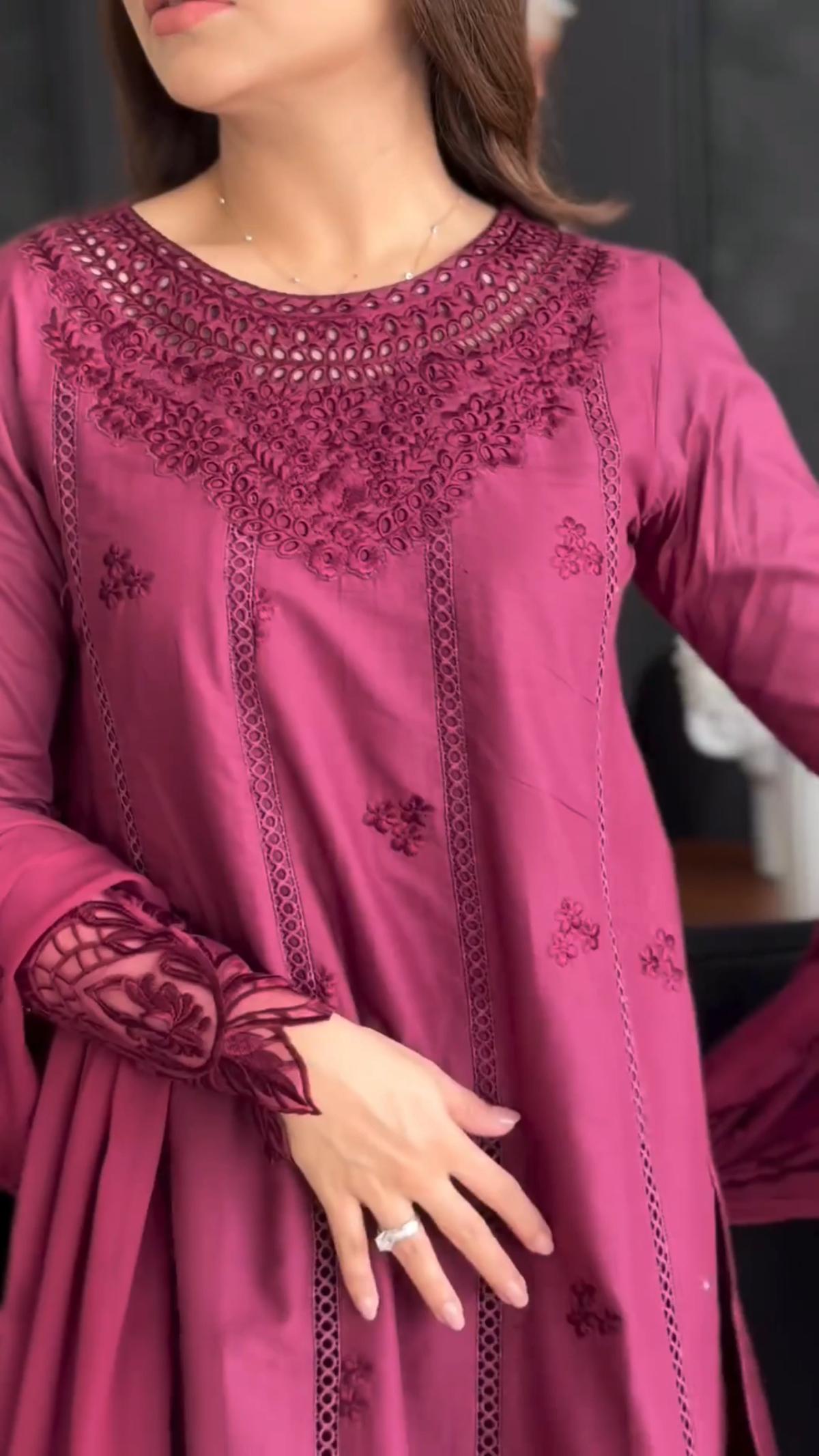 Majesty Wine - 3 Piece Embroidered Suit